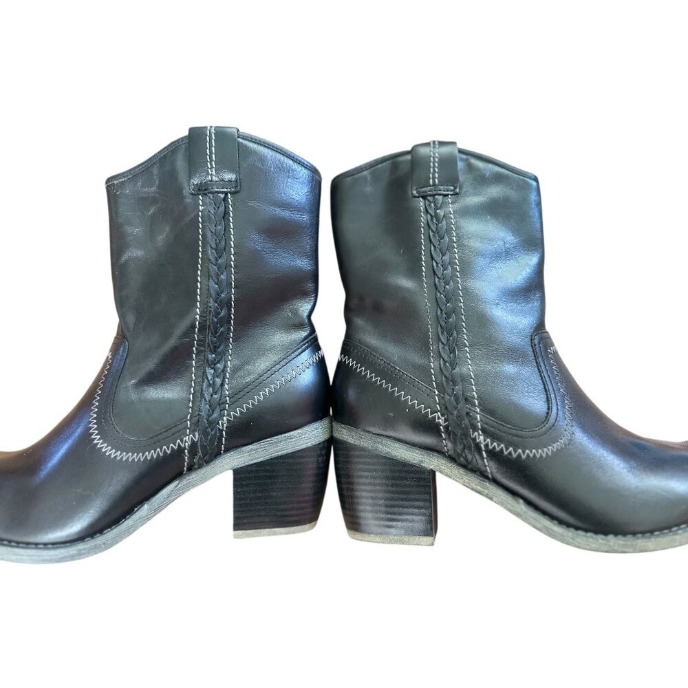 Cowgirl Leather Western Boots Women 8 Black Thinsulate Waterproof Equestrian - Picture 4 of 16